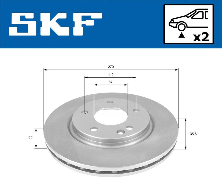 Disques de frein SKF ref. VKBD 80628 V2