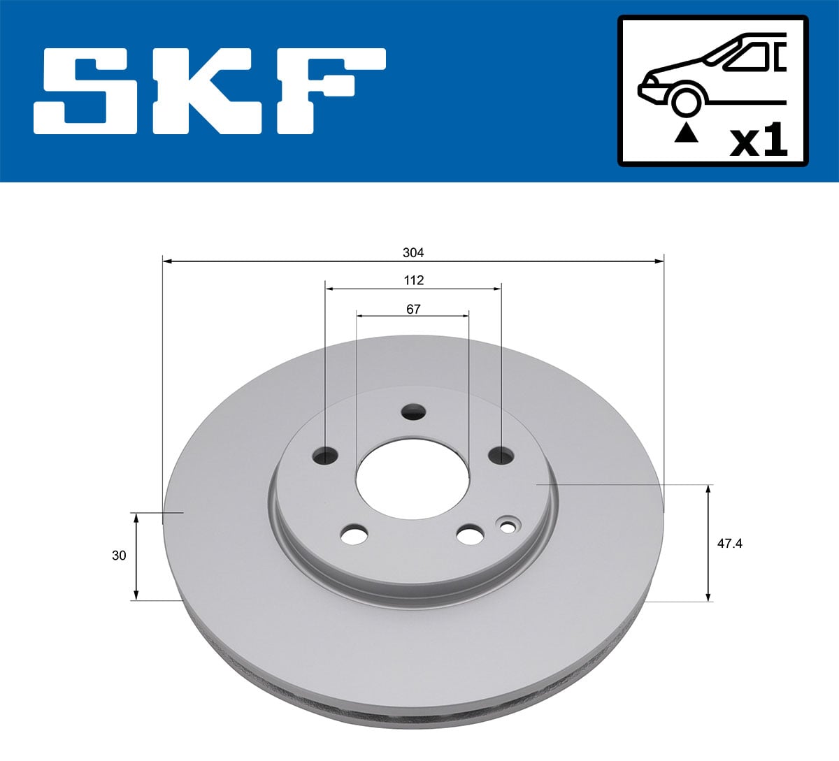 Discos de travão SKF VKBD 80668 V1