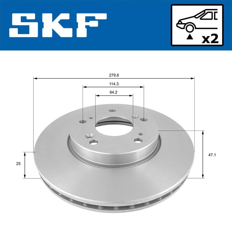 Disques de frein SKF ref. VKBD 80689 V2