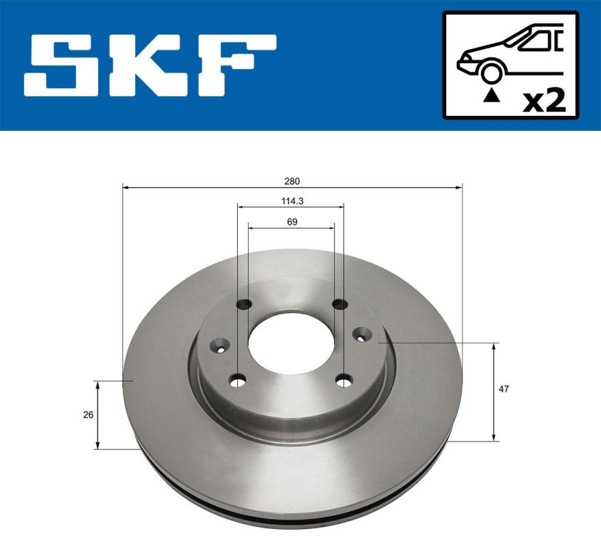 Discos de travão SKF ref. VKBD 80703 V2