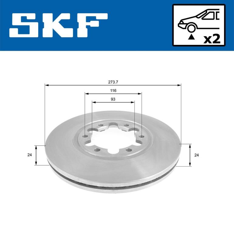 Discos de travão SKF ref. VKBD 80733 V2