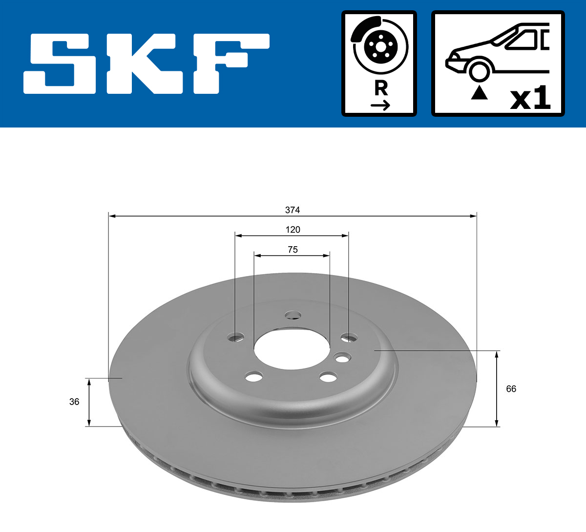 Disques de frein SKF VKBD 80757 V1