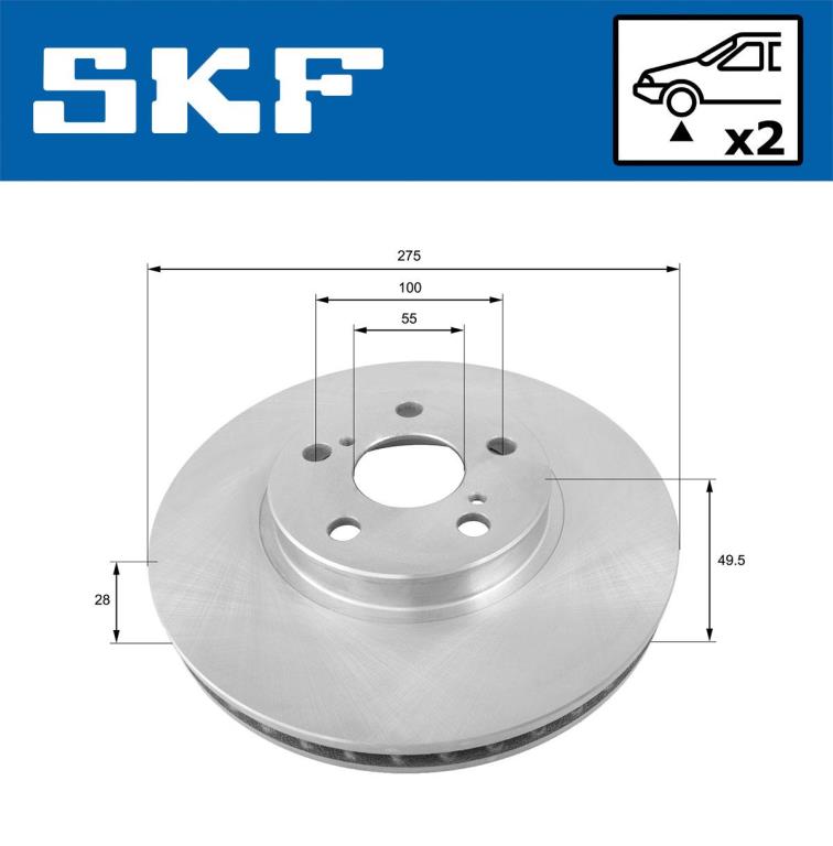 Discos de freno SKF ref. VKBD 80774 V2