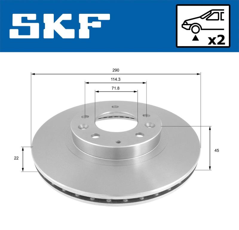 Discos de travão SKF ref. VKBD 80807 V2