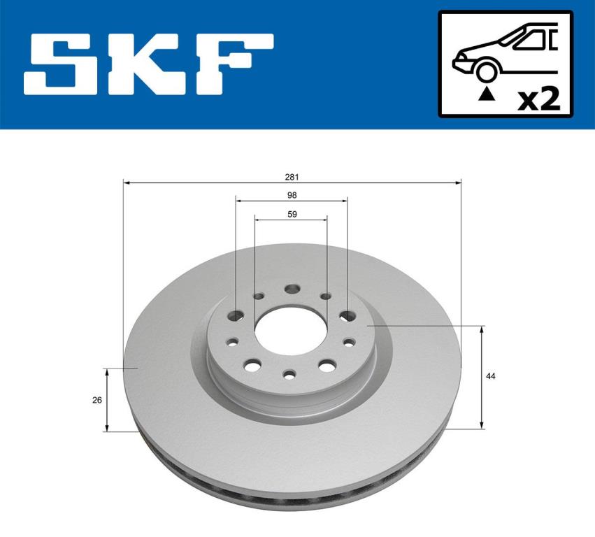 Disques de frein SKF ref. VKBD 80809 V2