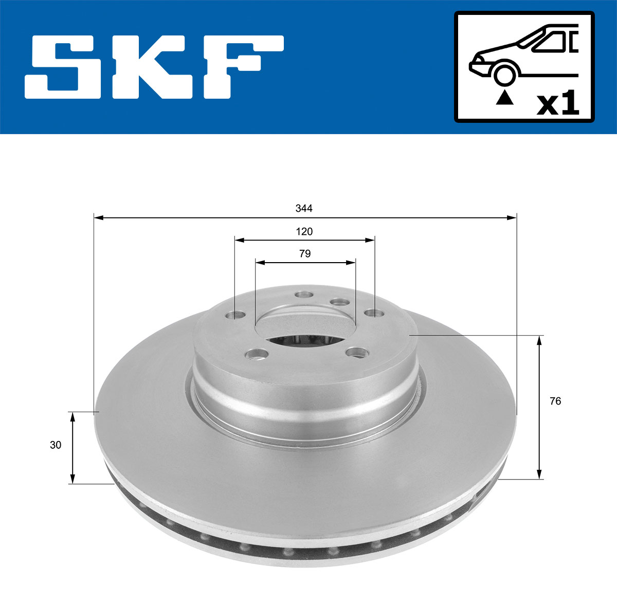 Discos de travão SKF VKBD 80812 V1