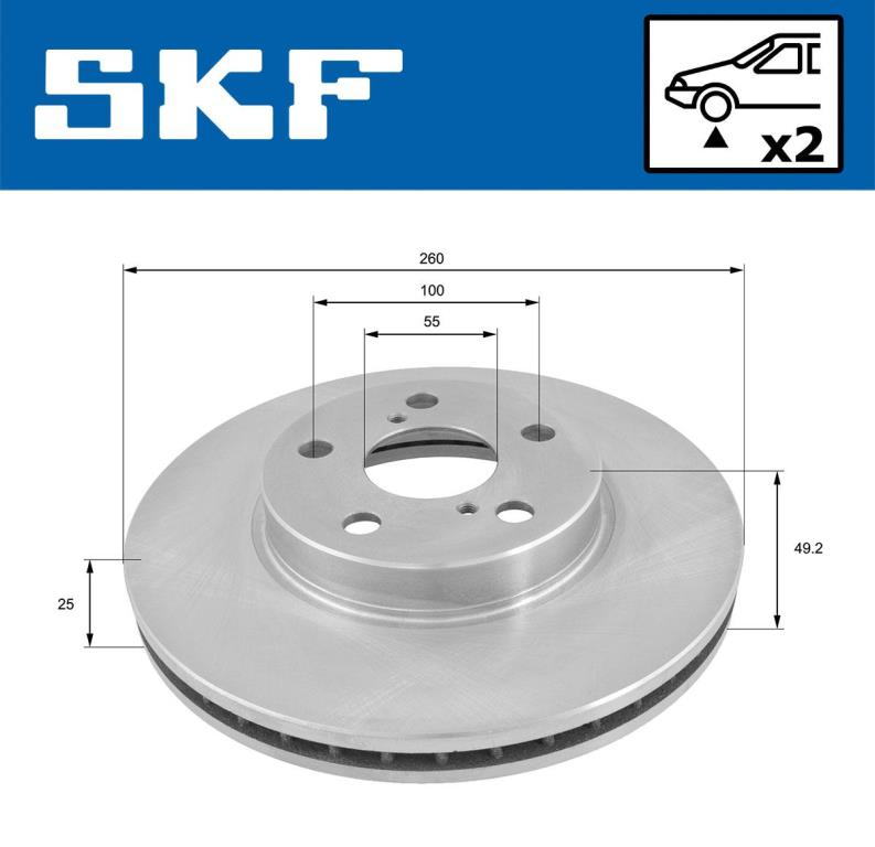 Disques de frein SKF ref. VKBD 80818 V2