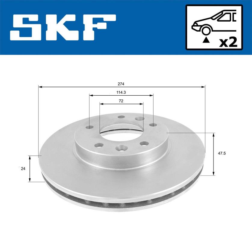 Discos de freno SKF ref. VKBD 80827 V2