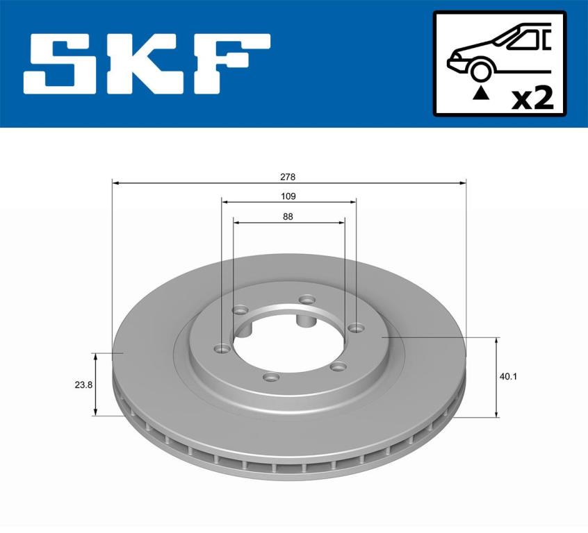Disques de frein SKF VKBD 80918 V2
