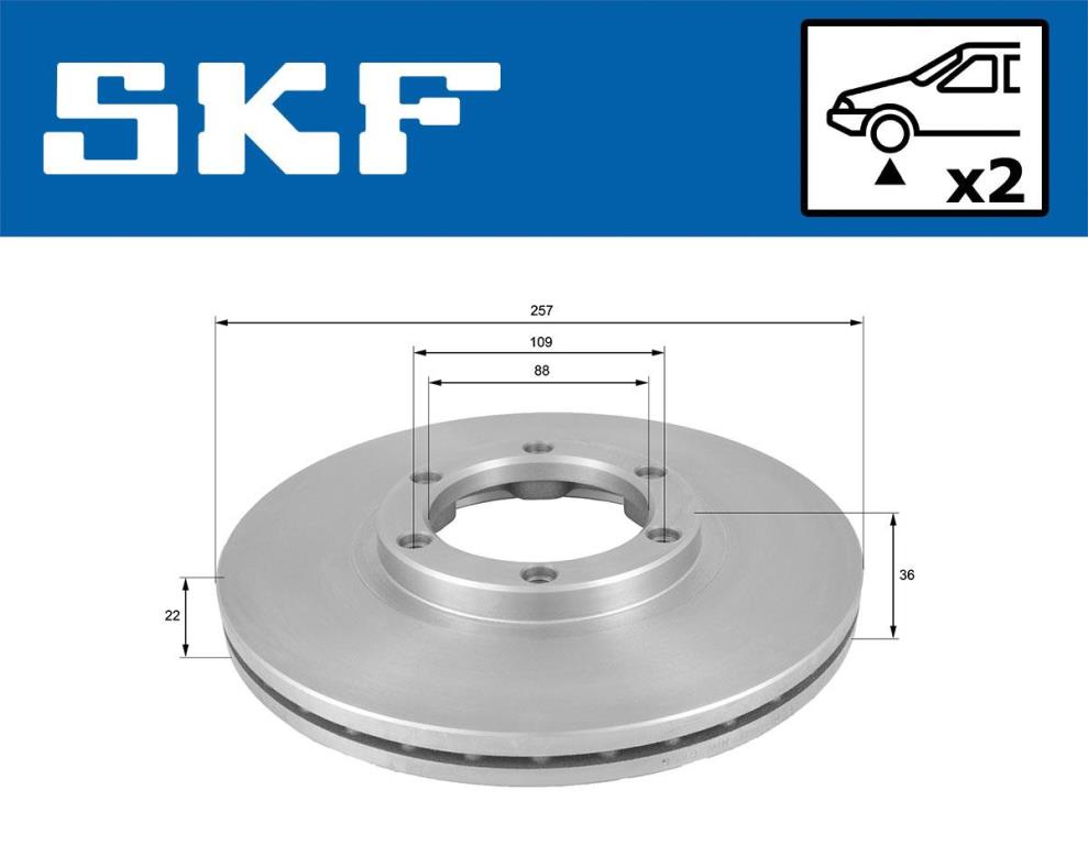 Discos de freno SKF ref. VKBD 80955 V2