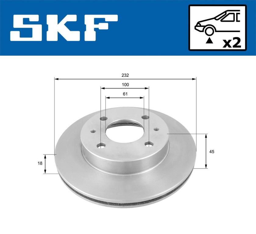 Disques de frein SKF ref. VKBD 80957 V2