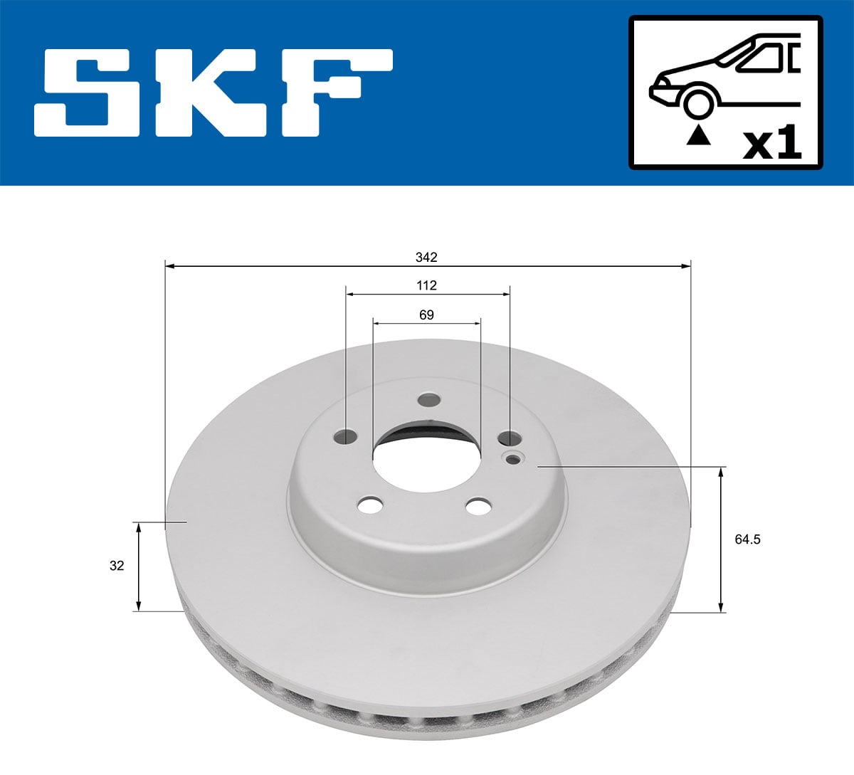 Discos de travão SKF VKBD 81334 V1