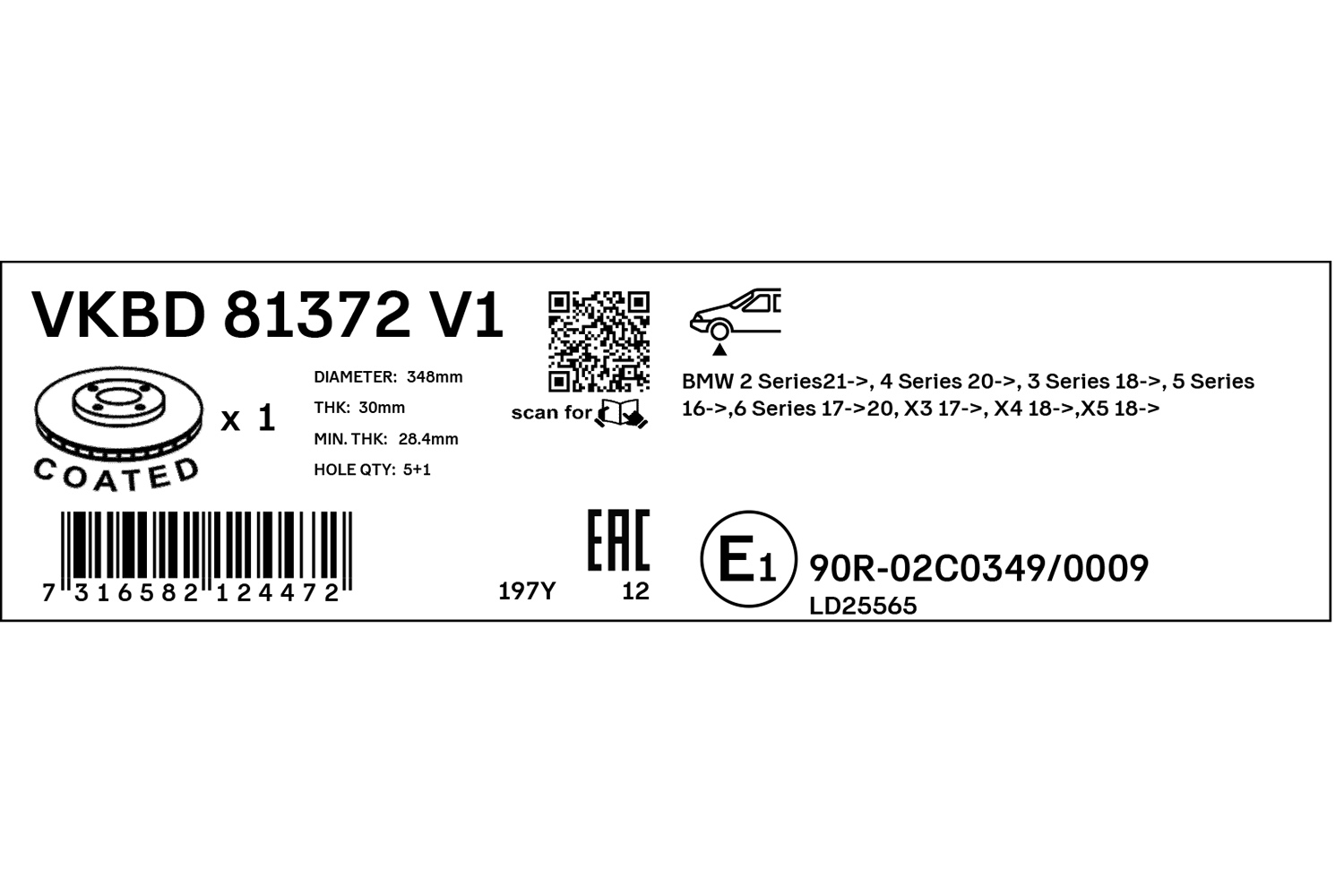 Disques de frein SKF VKBD 81372 V1