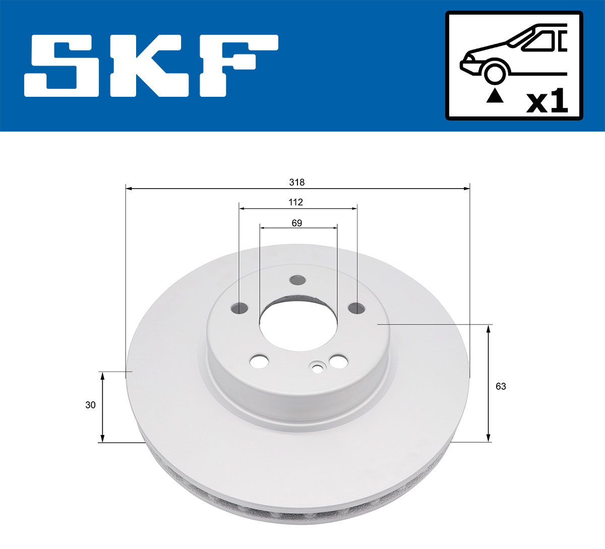 Discos de travão SKF VKBD 81374 V1