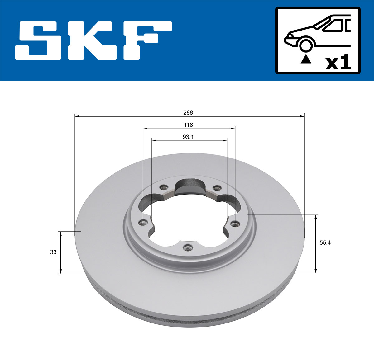 Discos de travão SKF VKBD 81389 V1