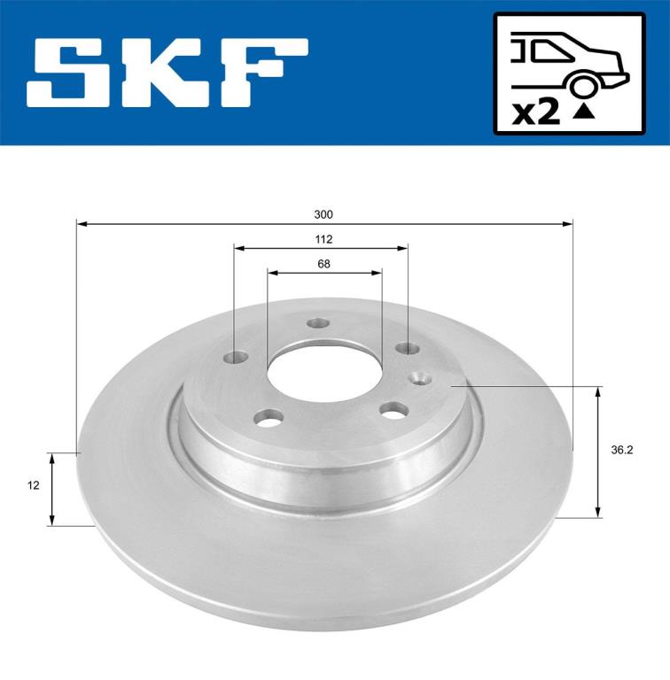 Disques de frein SKF VKBD 90044 S2