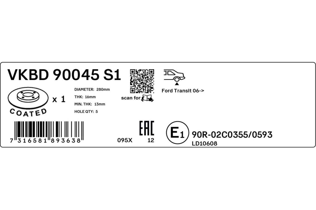 Disques de frein SKF VKBD 90045 S1