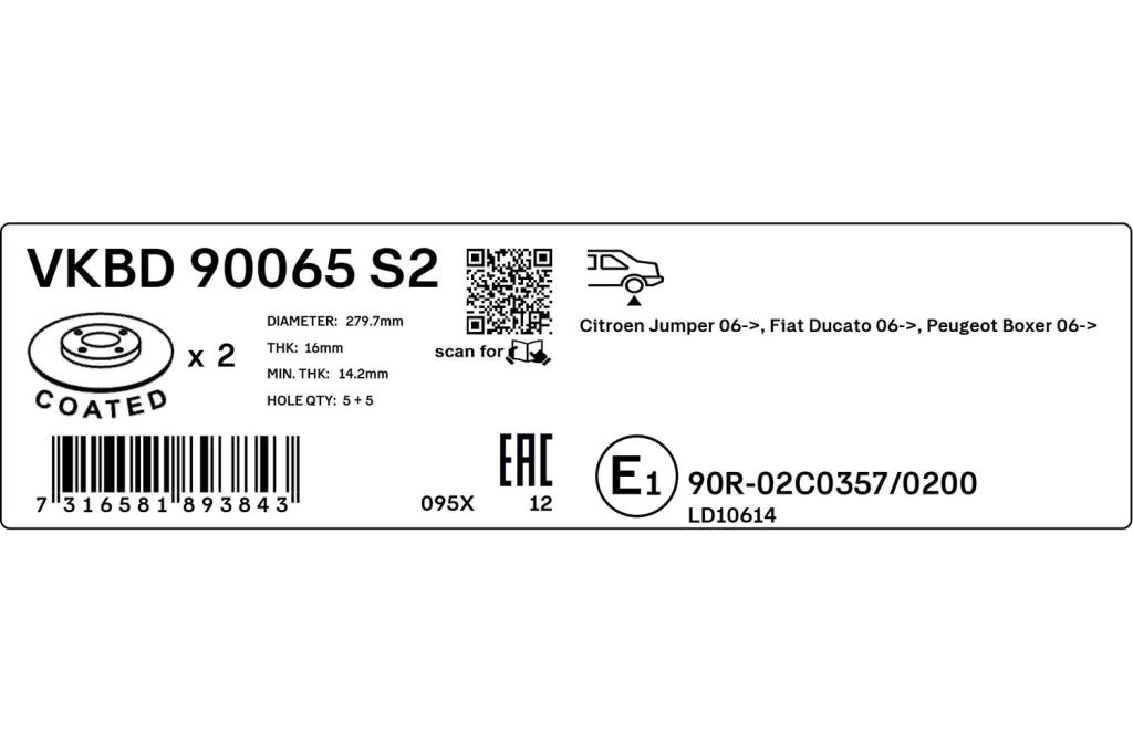 Disques de frein SKF VKBD 90065 S2