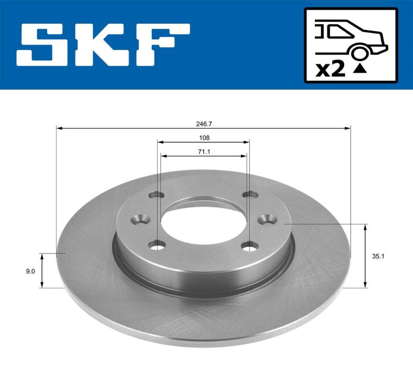 Discos de travão SKF ref. VKBD 90188 S2