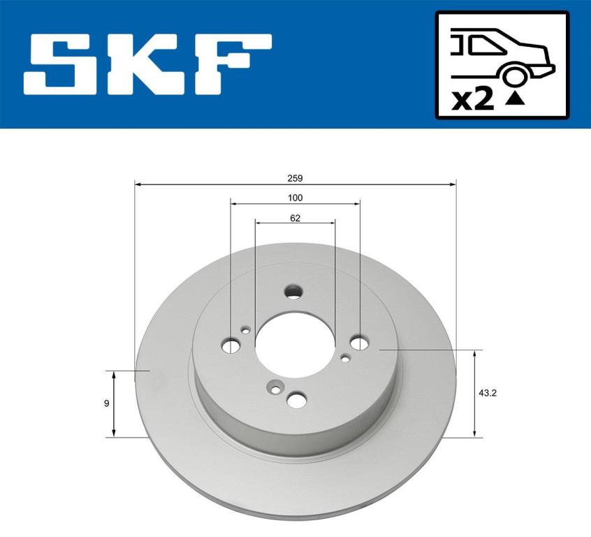 Discos de travão SKF ref. VKBD 90265 S2