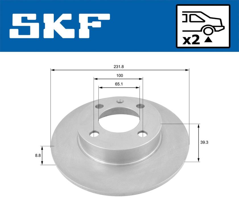 Disques de frein SKF ref. VKBD 90372 S2