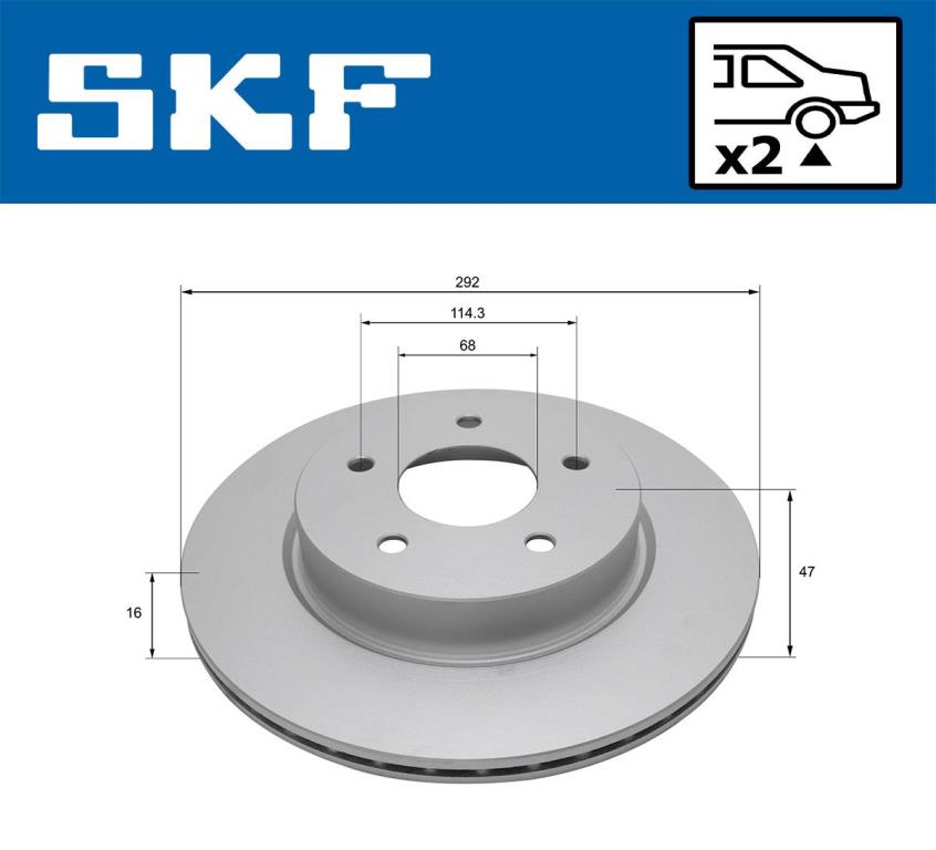 Disques de frein SKF ref. VKBD 90424 V2
