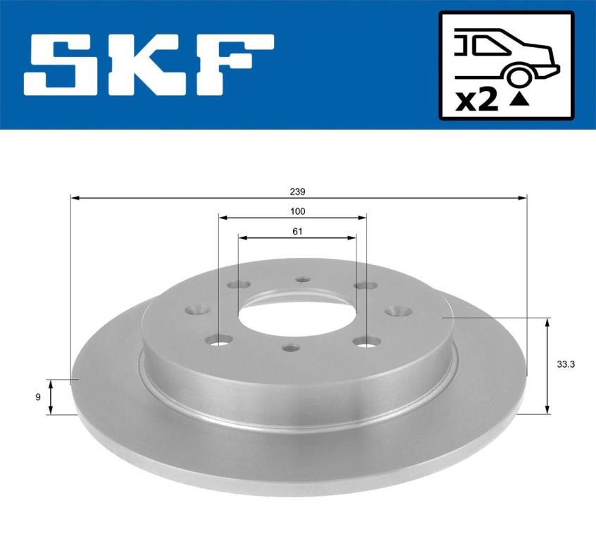 Disques de frein SKF ref. VKBD 90425 S2
