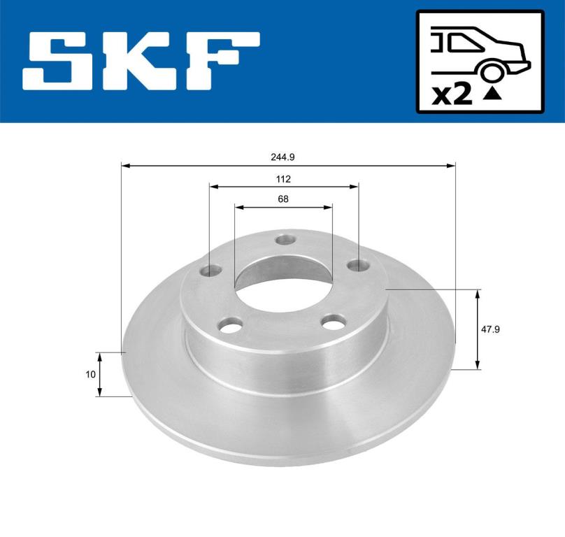 Disques de frein SKF ref. VKBD 90458 S2