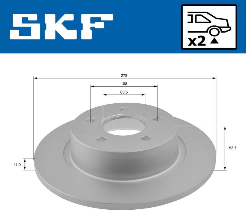 Disques de frein SKF ref. VKBD 90523 S2