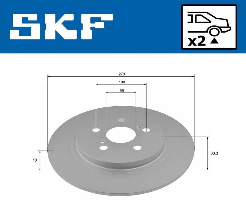 Disques de frein SKF ref. VKBD 90670 S2