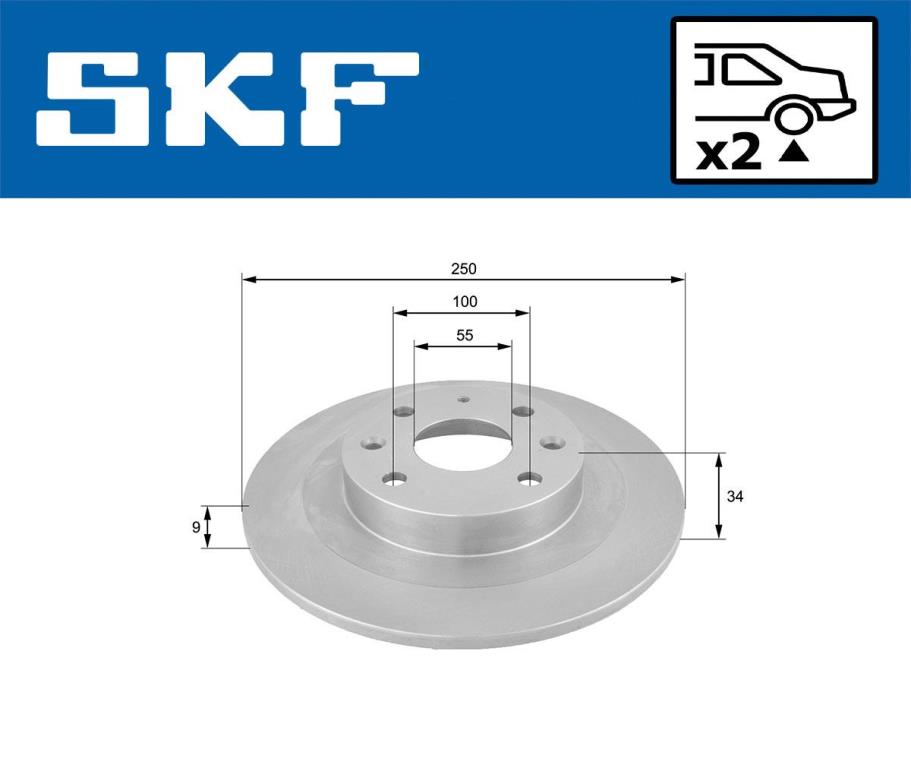 Disques de frein SKF ref. VKBD 90705 S2