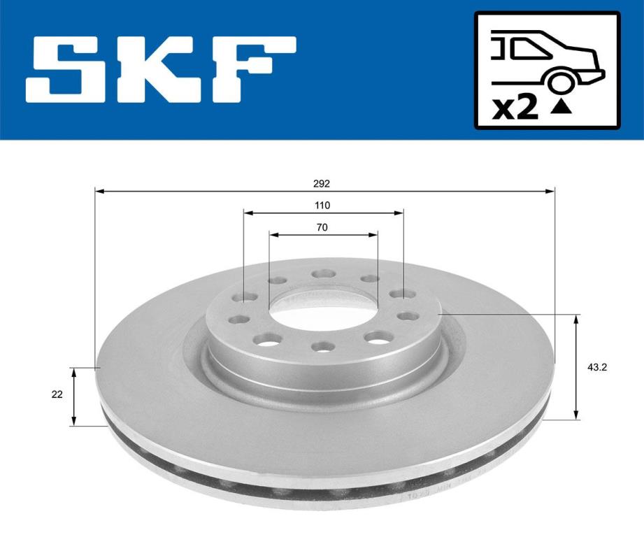 Discos de freno SKF ref. VKBD 90744 V2