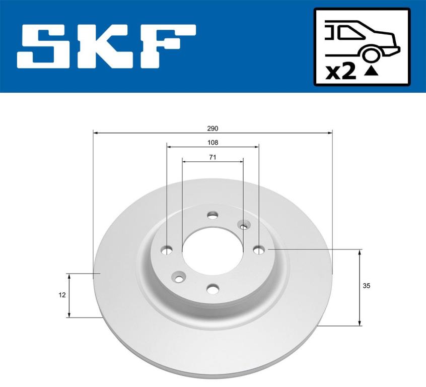 Discos de freno SKF ref. VKBD 91165 S2