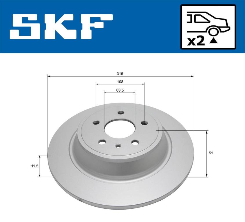 Disques de frein SKF ref. VKBD 91324 S2