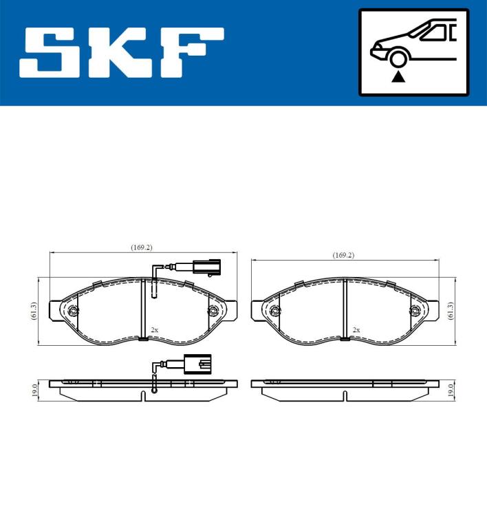 Jeu de 4 plaquettes de frein SKF ref. VKBP 80009 E