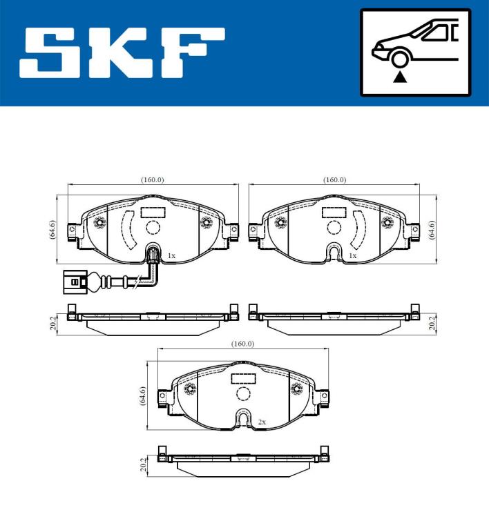 Jogo de 4 pastilhas de travão SKF ref. VKBP 80018 E