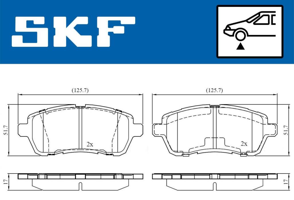 Jogo de 4 pastilhas de travão SKF ref. VKBP 80031