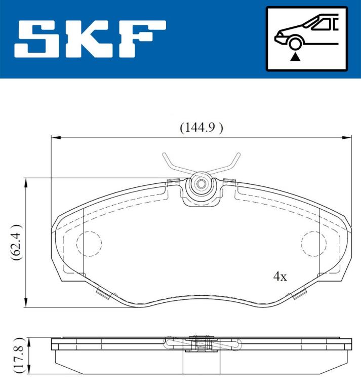 Jogo de 4 pastilhas de travão SKF ref. VKBP 80034