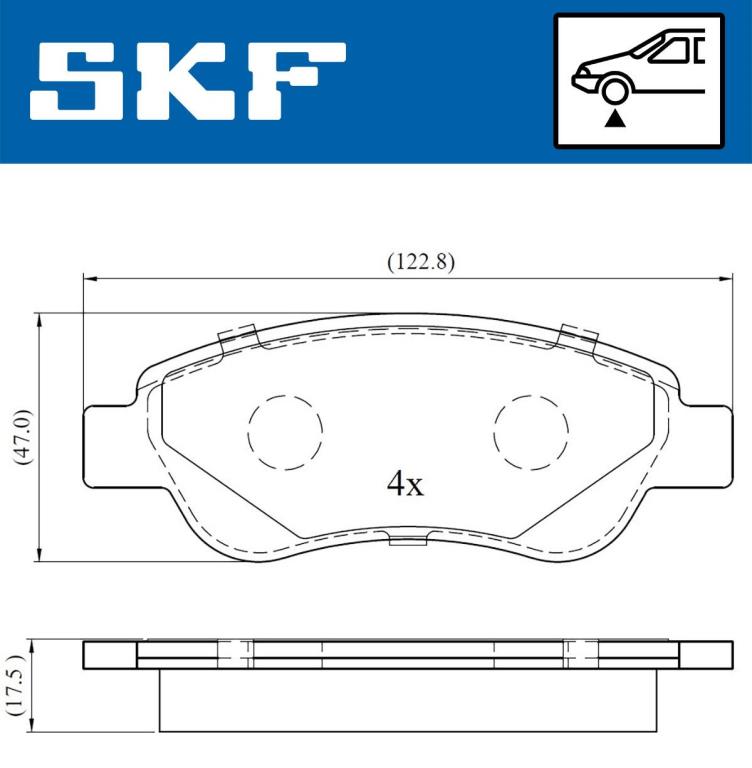 Jogo de 4 pastilhas de travão SKF ref. VKBP 80037