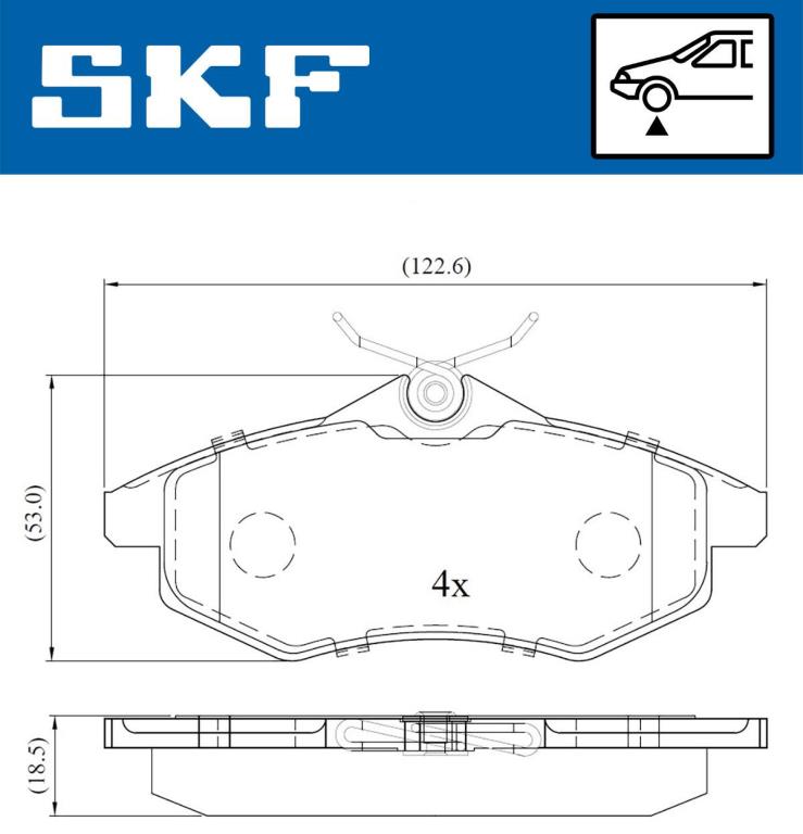 Jogo de 4 pastilhas de travão SKF ref. VKBP 80041