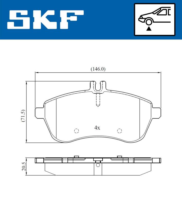 Jogo de 4 pastilhas de travão SKF ref. VKBP 80051