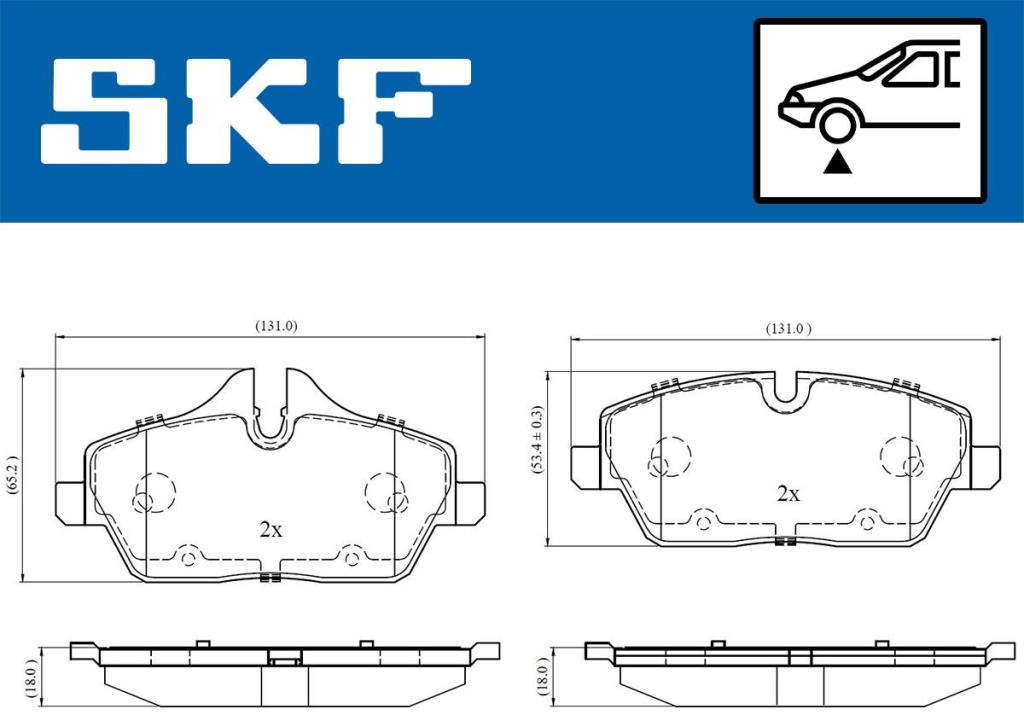 Jogo de 4 pastilhas de travão SKF ref. VKBP 80079
