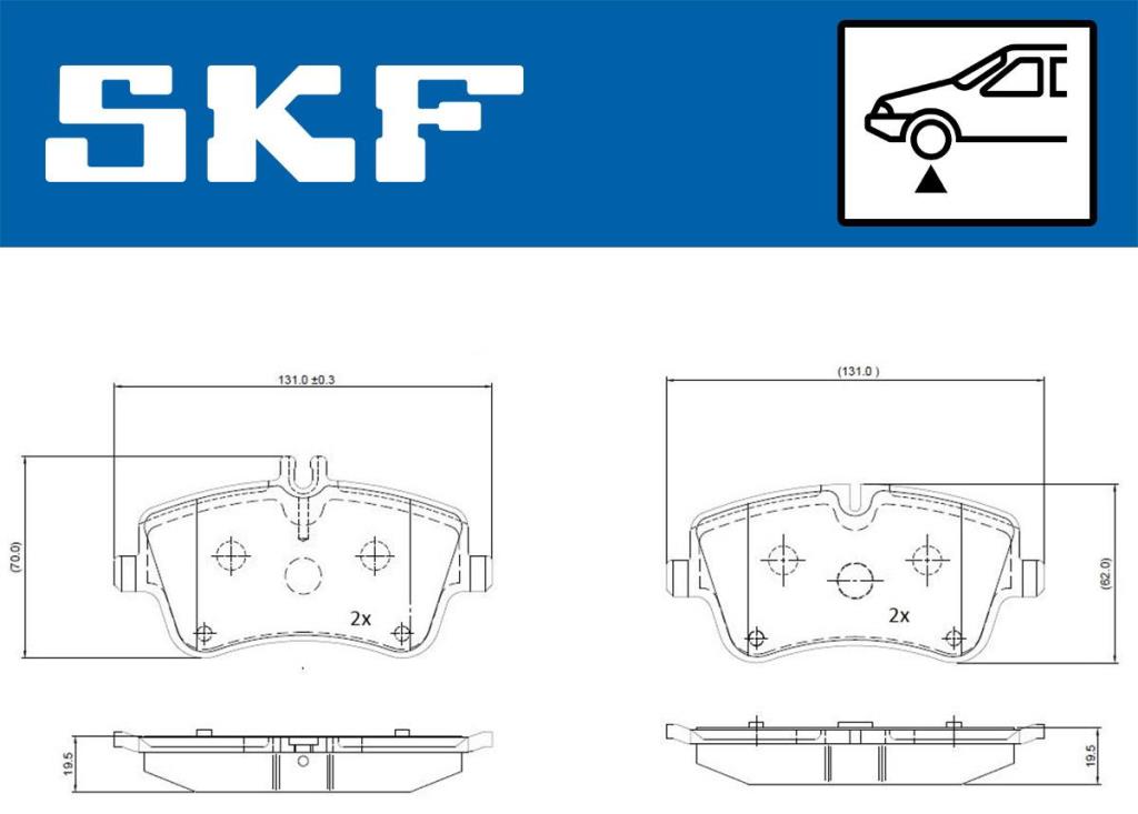 Jogo de 4 pastilhas de travão SKF ref. VKBP 80081