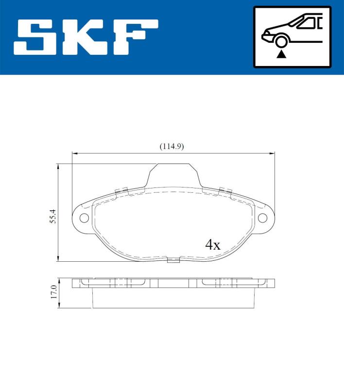 Jogo de 4 pastilhas de travão SKF ref. VKBP 80087 E