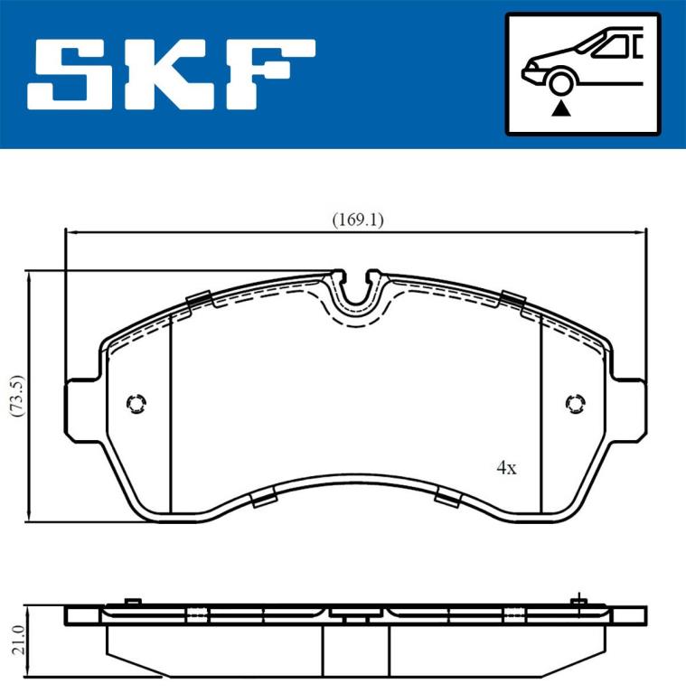Jogo de 4 pastilhas de travão SKF ref. VKBP 80115