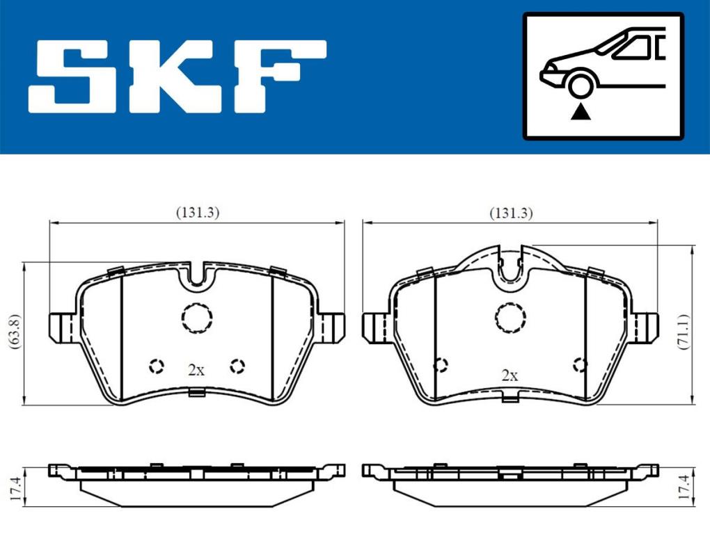 Jogo de 4 pastilhas de travão SKF ref. VKBP 80118