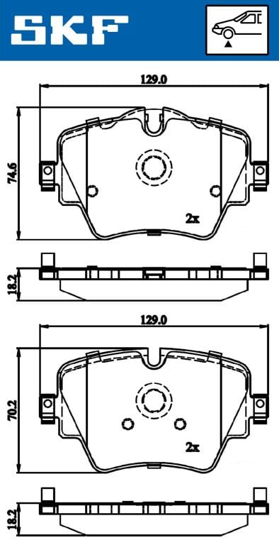 Jogo de 4 pastilhas de travão SKF ref. VKBP 80132