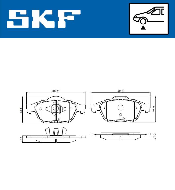 Jogo de 4 pastilhas de travão SKF ref. VKBP 80133