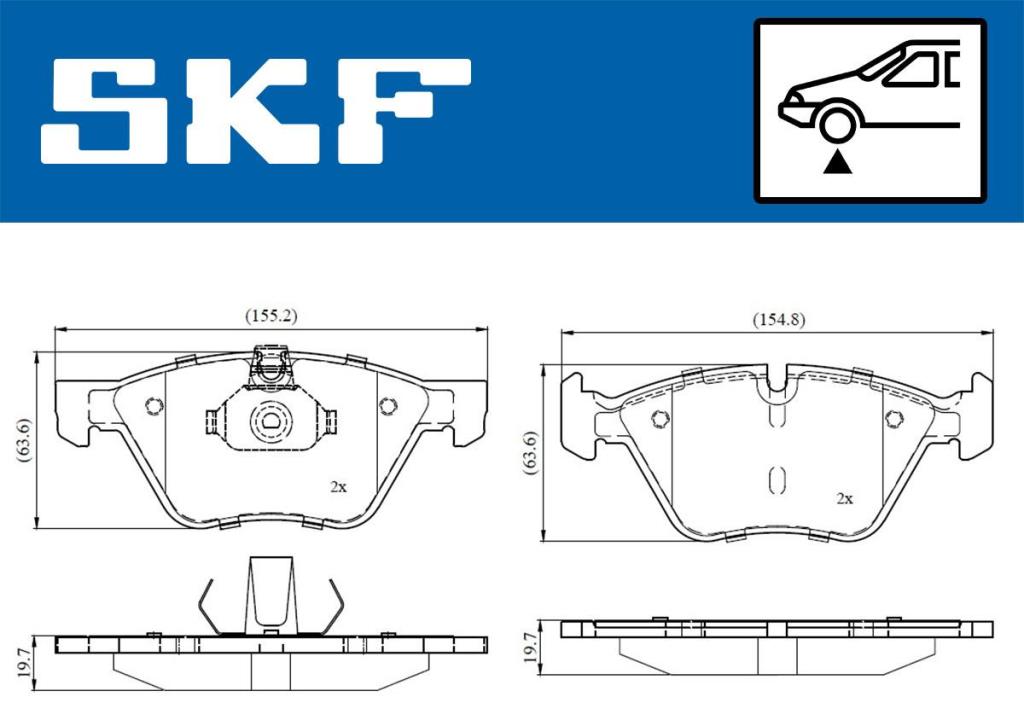 Jogo de 4 pastilhas de travão SKF ref. VKBP 80141