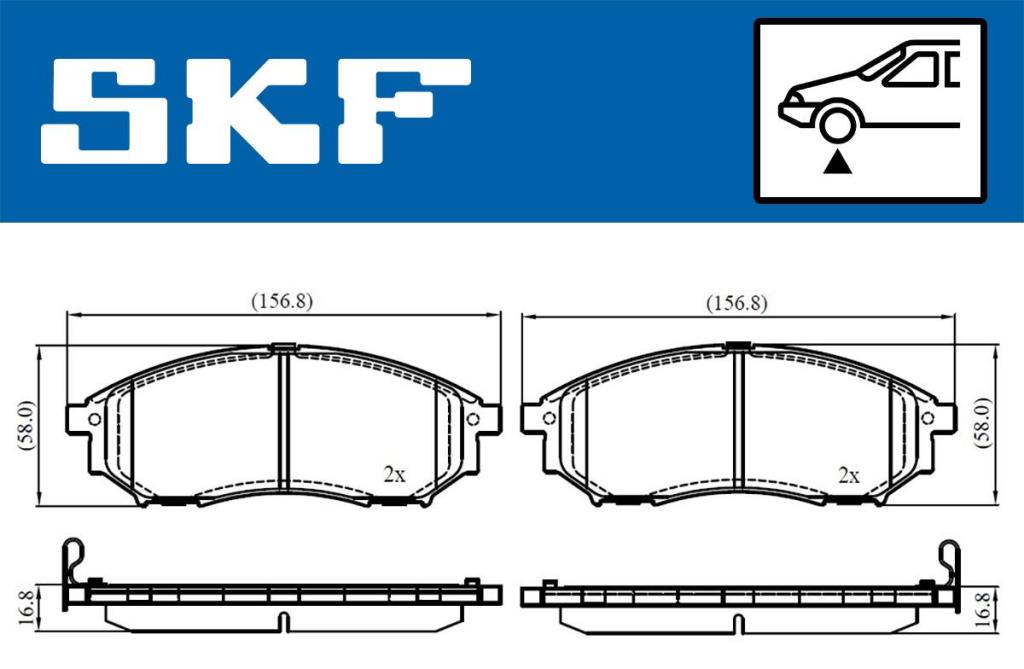 Jogo de 4 pastilhas de travão SKF ref. VKBP 80166 A